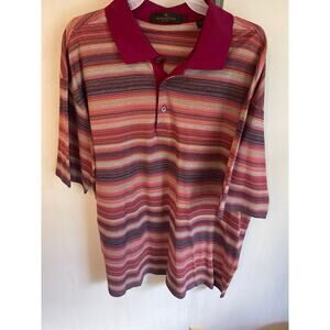 Mens Polo shirt Multi colored Striped Large BUGATCH UOMO
